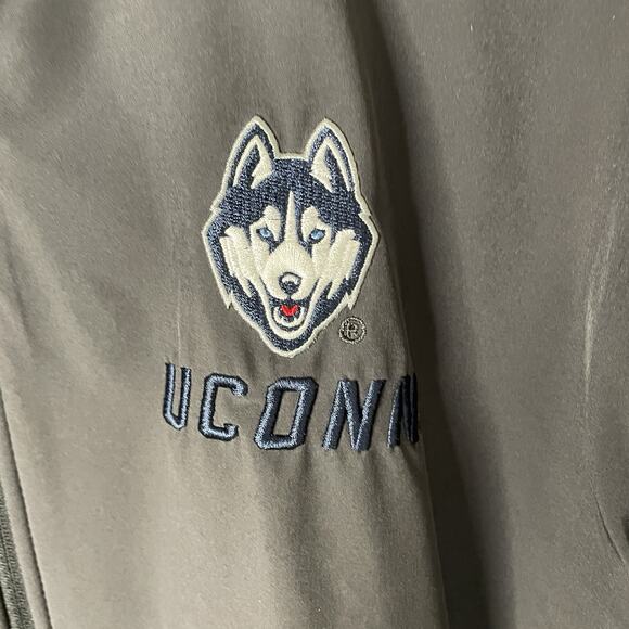 UCONN Huskies Zip Up Fleece Embroidered Jacket Colosseum NCAA Blue Gray Men XL - Picture 4 of 15